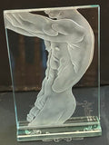 One Male Nude Crystal Etchings Czech Republic